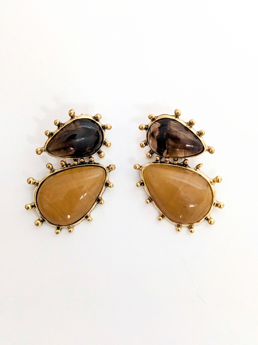 Caramel Double Teardrop Earrings